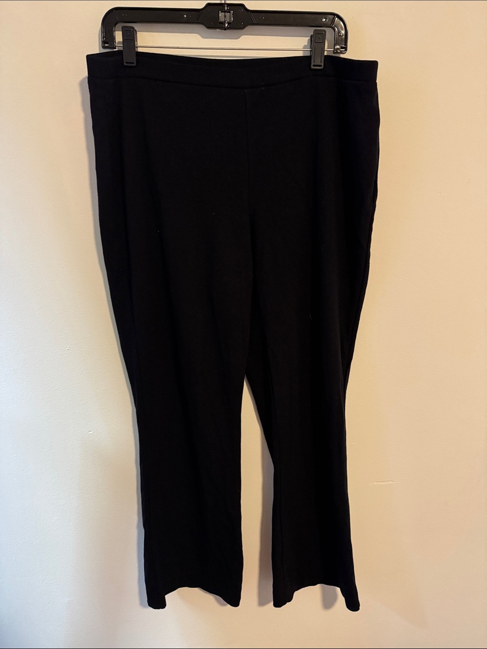 Women's Black Boot-Cut Knit Pants